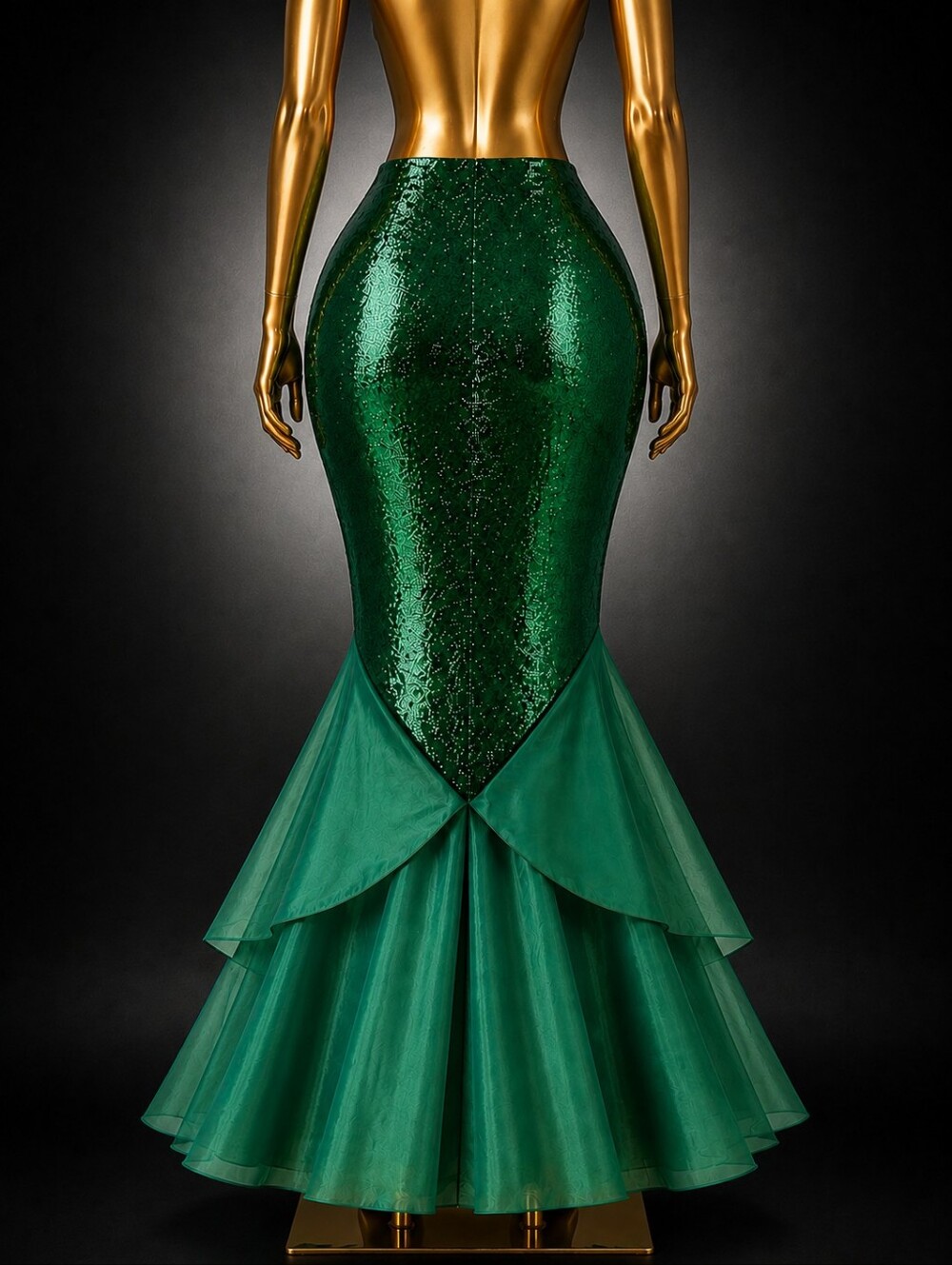 💋SEQUINED FLOOR-LENGTH MERMAID CUT SKIRT!!! LAST! - Picture 6 of 10
